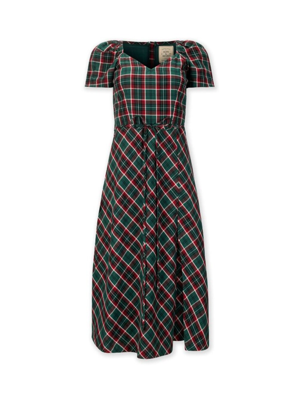 Hope & Henry Sweetheart Dress - Festive Green Plaid - Picture 7 of 8